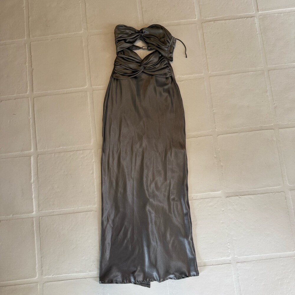 Satin cut out dress